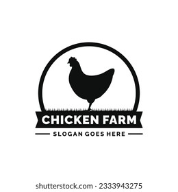 Chicken farm logo design vector. Livestock logo vector