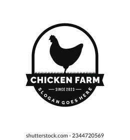 Chicken farm logo design vector. Livestock logo vector