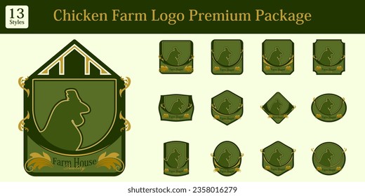 Chicken Farm Logo Premium Pack with classic style frame