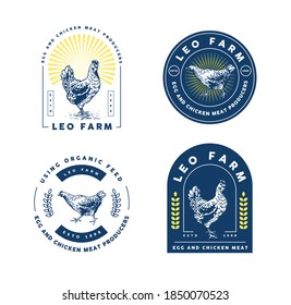 chicken farm logo template design
