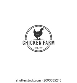 plantilla de logotipo de granja de pollos en fondo blanco