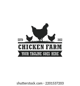 Chicken farm logo vector. Cattle farm logo