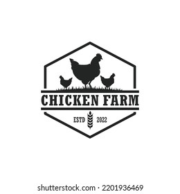 Chicken farm logo vector. Cattle farm logo