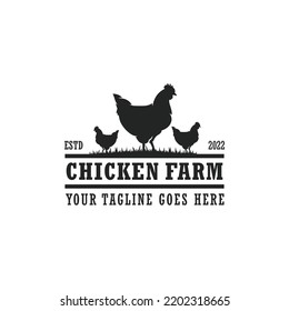 Chicken farm logo vector. Cattle farm logo