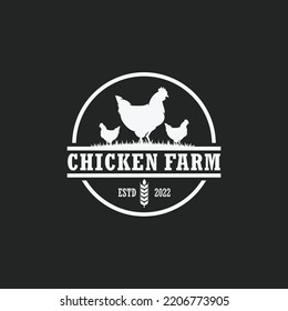 Chicken farm logo vector. Cattle farm logo