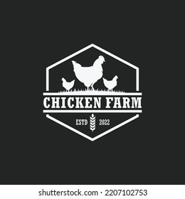 Chicken farm logo vector. Cattle farm logo