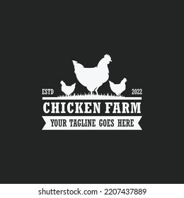 Chicken farm logo vector. Cattle farm logo