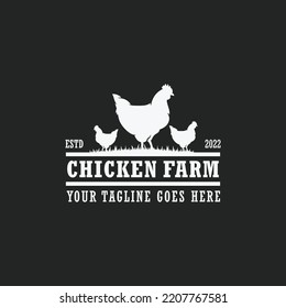 Chicken farm logo vector. Cattle farm logo