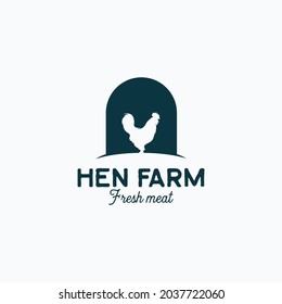 chicken farm logo vector illustration design