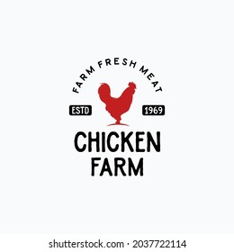 chicken farm logo vector illustration design