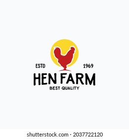 chicken farm logo vector illustration design