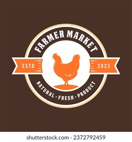 Chicken farm logo vector illustration design, farm design template