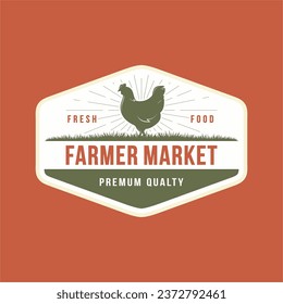 Chicken farm logo vector illustration design, farm design template