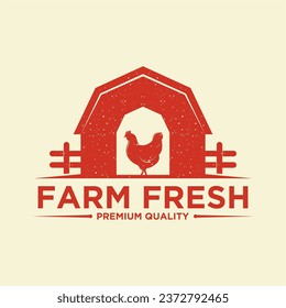 Chicken farm logo vector illustration design, farm design template