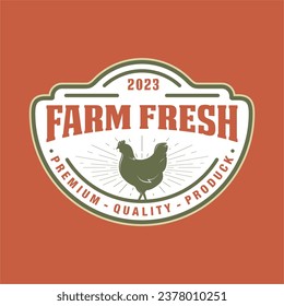 Chicken farm logo vector illustration design, farm design template