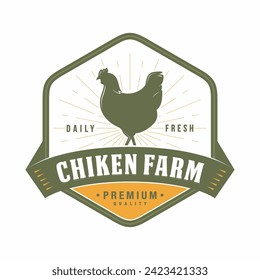 Chicken farm logo vector illustration design, farm design template