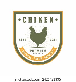 Chicken farm logo vector illustration design, farm design template