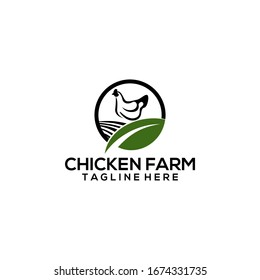 Plantilla de vectores con el logotipo de la granja de pollos