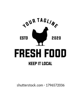 Chicken farm logo vintage premium quality. Fresh eggs logo. Premium element design packaging. Emblems and Logos. Attractive Designs for Farmer's Market, Homestead, Poultry Farm, Fair, Restaurant.