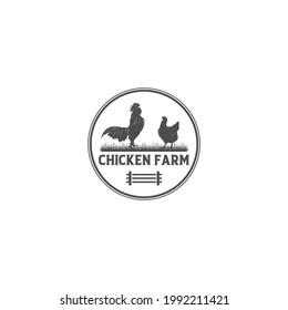 chicken farm logo in white background