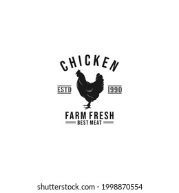logotipo de granja de pollos en fondo blanco