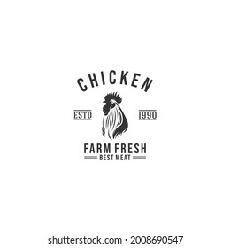 logotipo de granja de pollos en fondo blanco