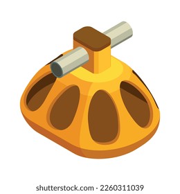 Chicken farm poultry production isometric composition with isolated image of farming product vector illustration