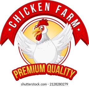 Chicken Farm Premium Quality banner with chicken cartoon character illustration