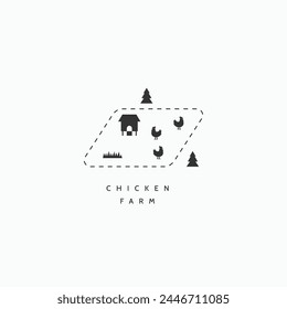 Chicken farm unique minimal logo design concept vector illustration