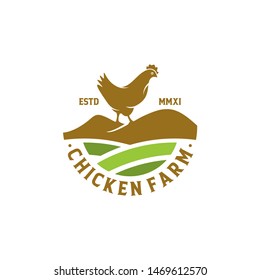 Chicken Farm Vintage Logo Vector