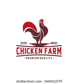 Chicken Farm Vintage Logo Vector