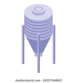 Chicken farm water tank icon isometric vector. Factory breeding. Industry worker