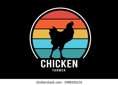 chicken farmer california color orange yellow and green
