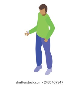 Chicken farmer icon isometric vector. Egg production. Worker food business