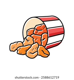 chicken fast food crispy color icon vector. chicken fast food crispy sign. isolated symbol illustration