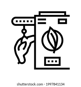 chicken feather pluck machine line icon vector. chicken feather pluck machine sign. isolated contour symbol black illustration