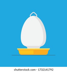 Diseño plano vectorial del icono del alimentador de pollo.