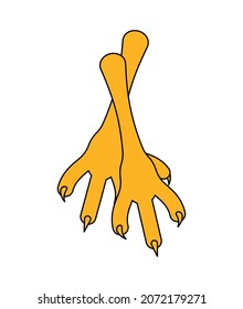 Chicken feet isolated. ingredient for making potion. Witch accessory