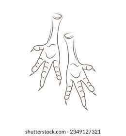 Chicken Feet Simple Line Art Illustration Logo
