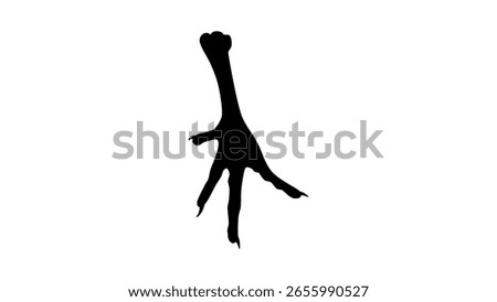 Chicken Feets symbol, black isolated silhouette
