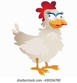 Chicken fell in love. Vector illustration.