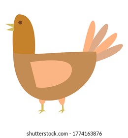 chicken female character cartoon brown color