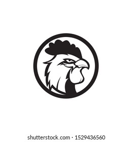 Chicken fighter loo design vector template