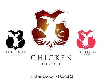 Chicken fighting symbol vector