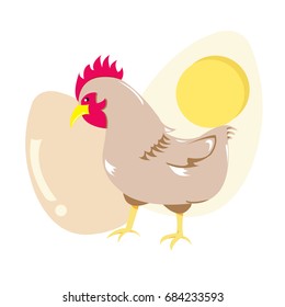 chicken figure with big eggs in the background