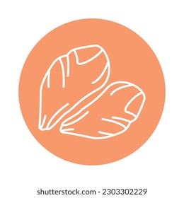 Chicken fillet color line icon. Cutting meat. Pictogram for web page, mobile app, promo.