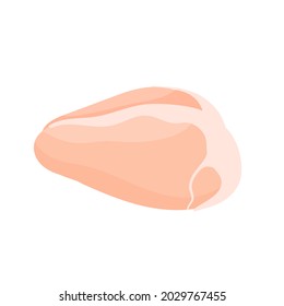 Producto cárnico de filete de pollo, carnicería, producción de alimentos ilustración vectorial. Caricatura de filete de pechuga de pollo sin cocer, surtido de tienda de comestibles aislado en blanco