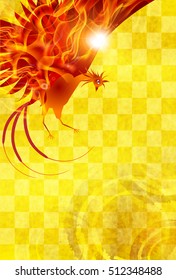 Chicken fire bird New year's card background