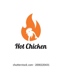 Logo für die Feuerflamme von Hühnern, Logo für Hot Chicken, gut für Café, Restaurant usw.,