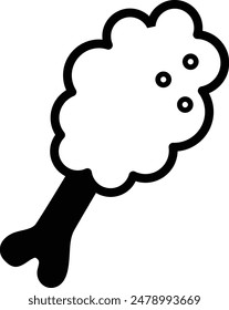 Chicken flat black vector icon.